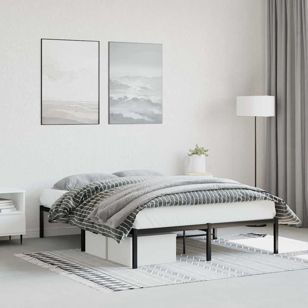 Metalni okvir za krevet crni 135x190 cm