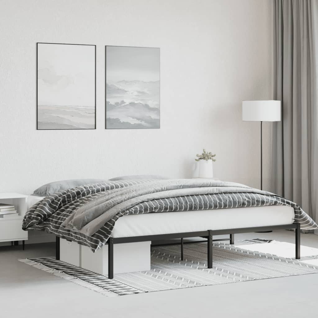 Metalni okvir za krevet crni 183x213 cm