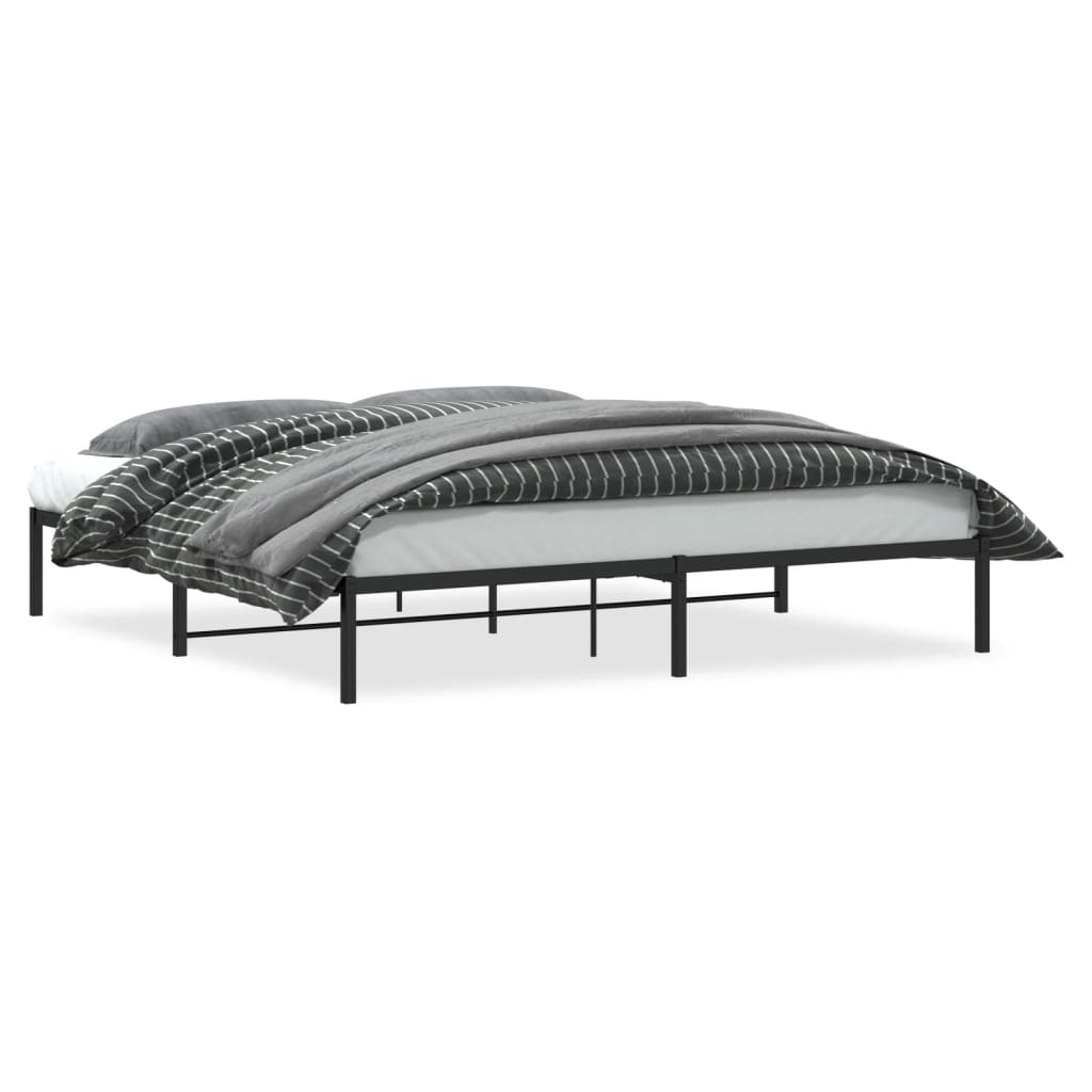 Metalni okvir za krevet crni 200x200 cm
