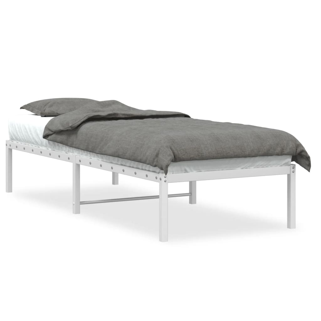 Metalni okvir za krevet bijeli 75x190 cm