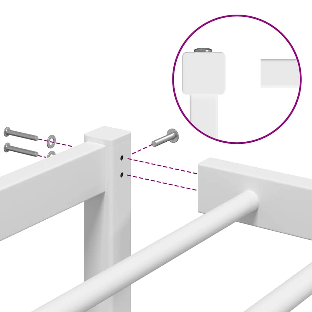Metalni okvir za krevet bijeli 135x190 cm