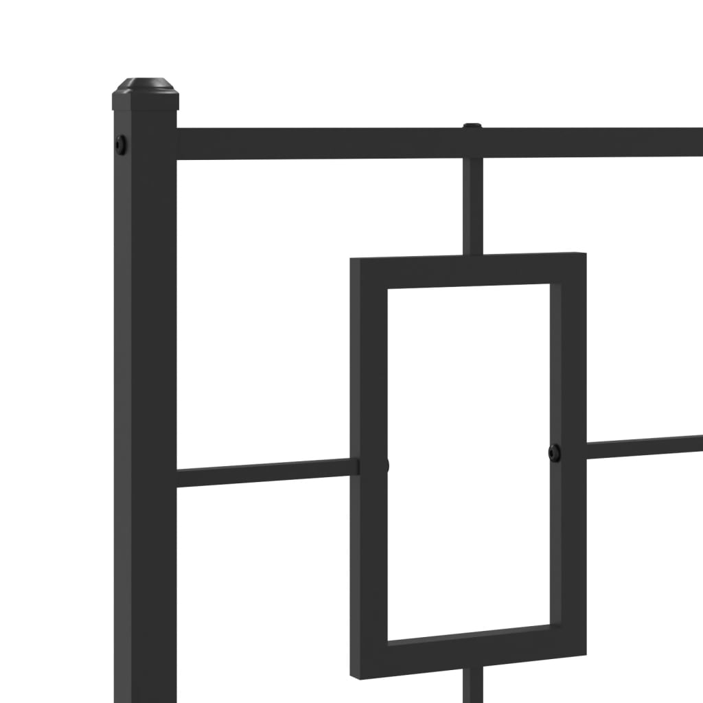 Metalni okvir za krevet s uzglavljem crni 100x190 cm
