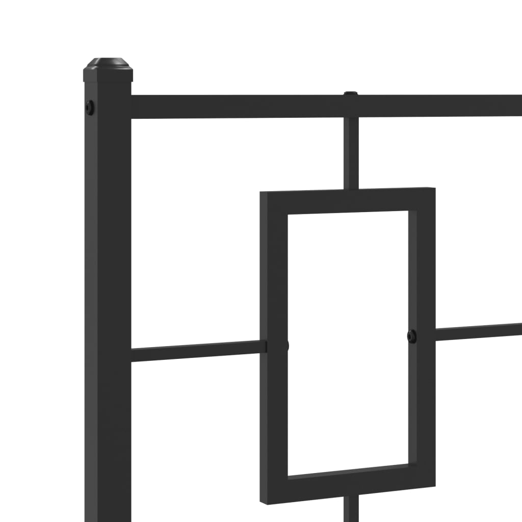 Metalni okvir za krevet s uzglavljem crni 100x200 cm