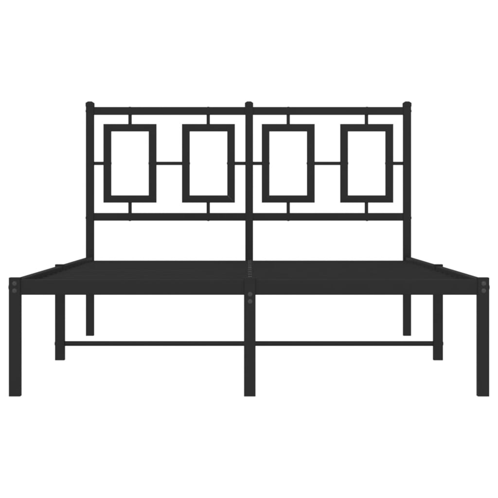 Metalni okvir za krevet s uzglavljem crni 120x200 cm