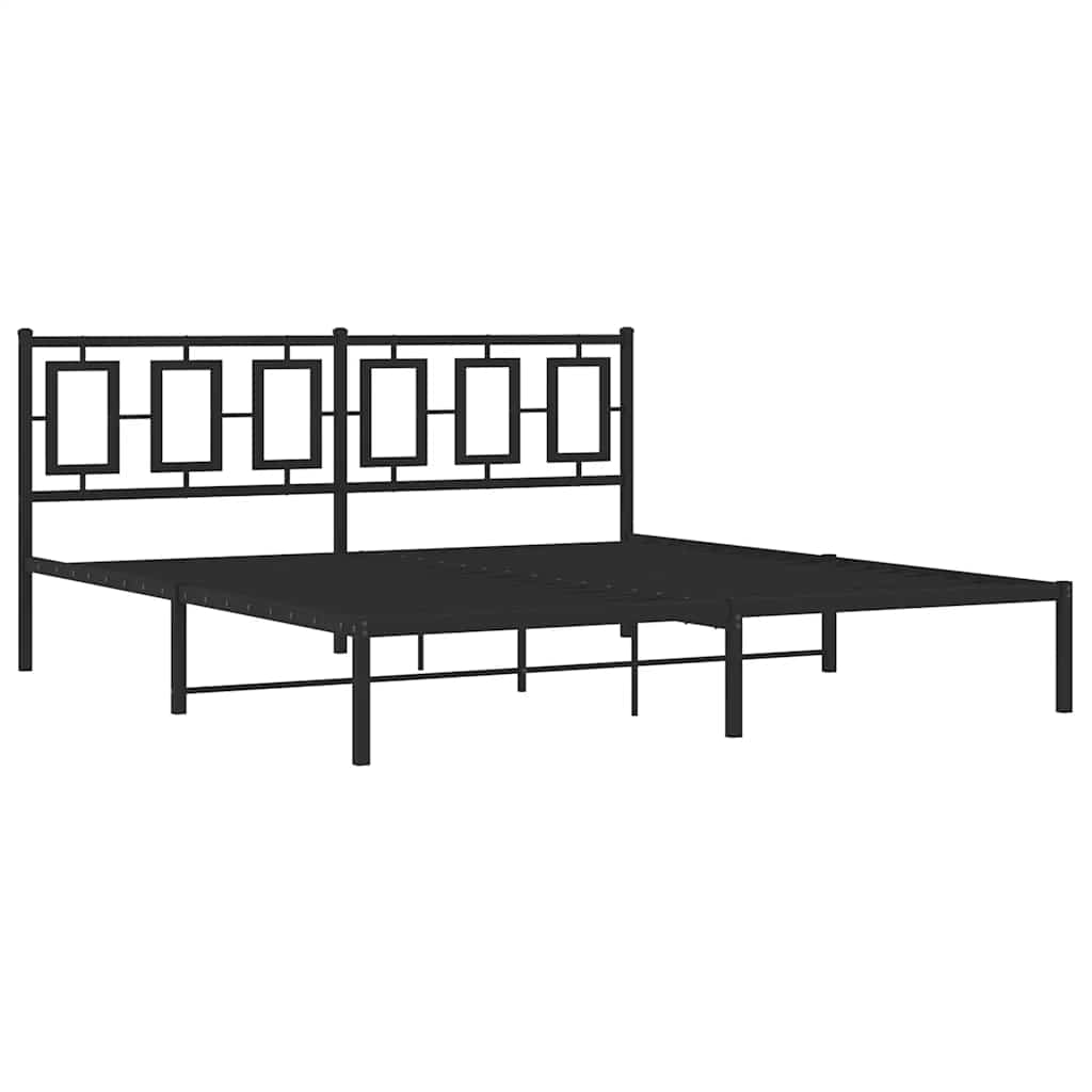 Metalni okvir za krevet s uzglavljem crni 183x213 cm