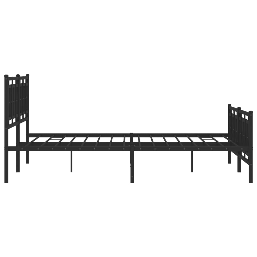 Metalni okvir kreveta uzglavlje i podnožje crni 183x213 cm