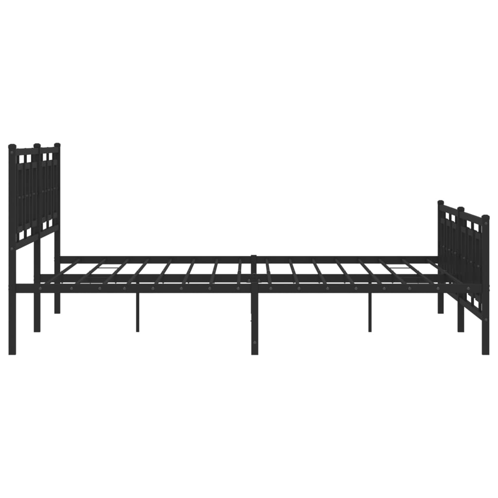 Metalni okvir kreveta uzglavlje i podnožje crni 193x203 cm