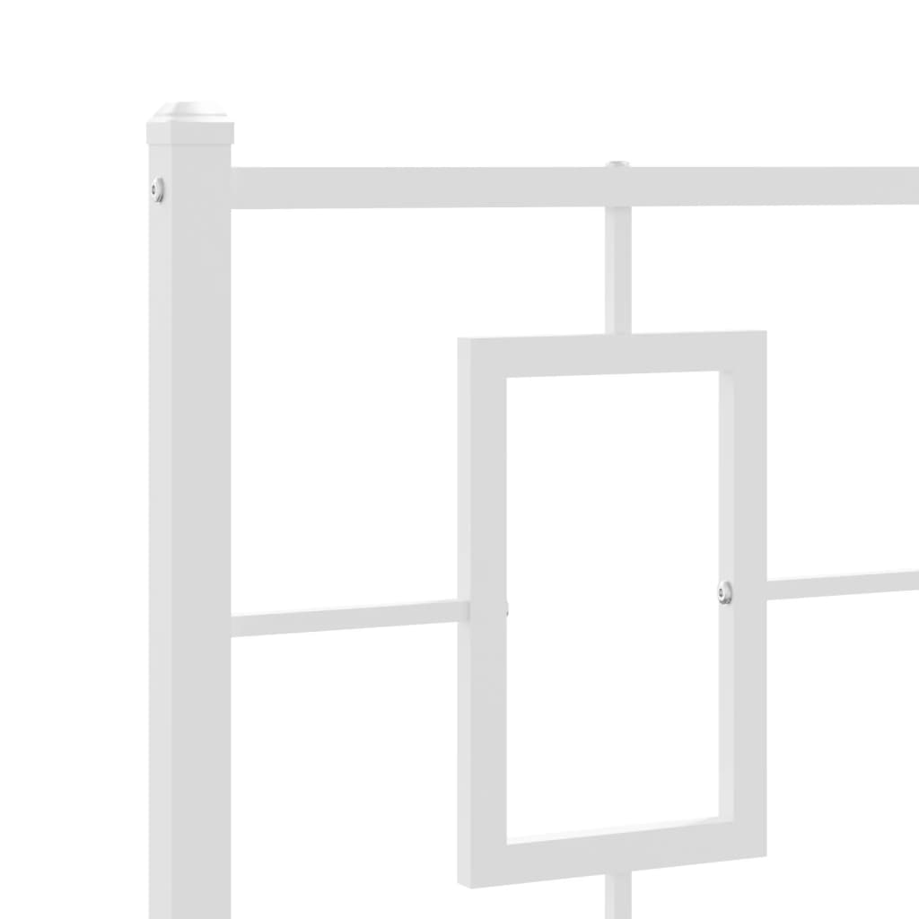 Metalni okvir za krevet s uzglavljem bijeli 100x190 cm