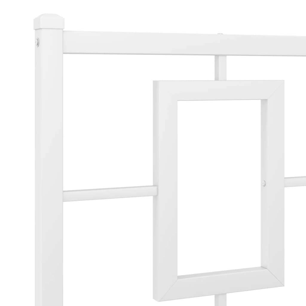 Metalni okvir za krevet s uzglavljem bijeli 120 x 190 cm