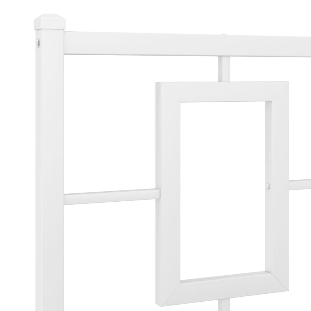 Metalni okvir za krevet s uzglavljem bijeli 140 x 190 cm