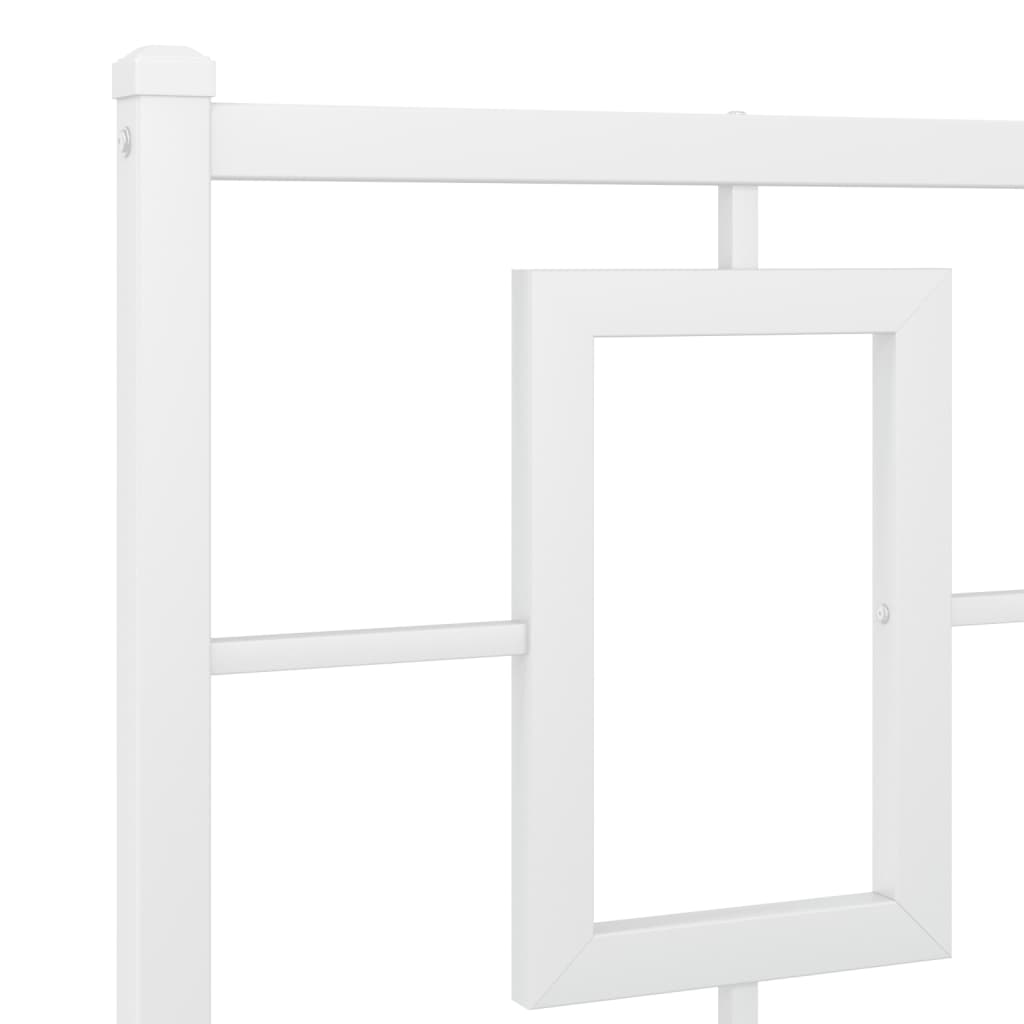 Metalni okvir za krevet s uzglavljem bijeli 140 x 200 cm