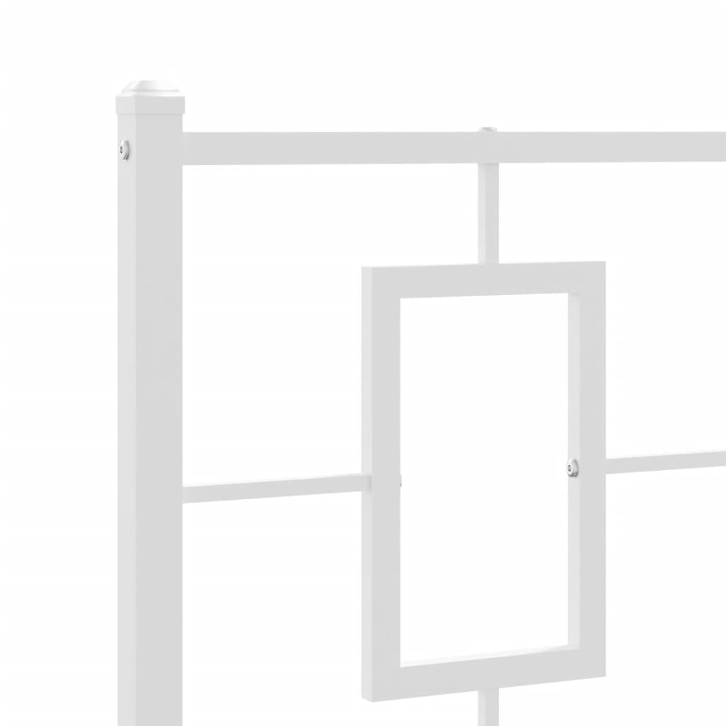 Metalni okvir kreveta uzglavlje i podnožje bijeli 80x200 cm