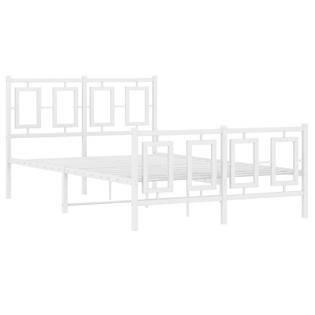 Metalni okvir kreveta uzglavlje i podnožje bijeli 120x200 cm