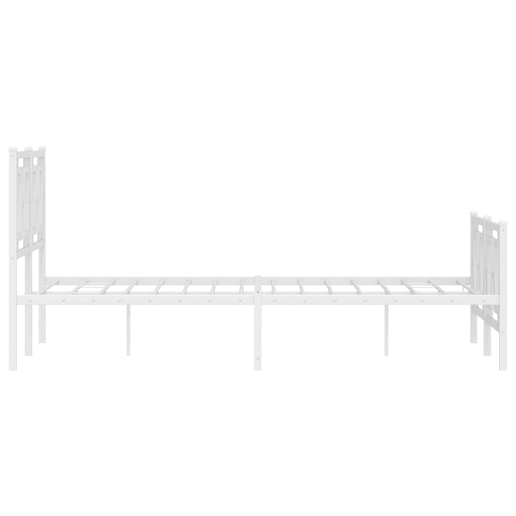 Metalni okvir kreveta uzglavlje i podnožje bijeli 120x200 cm