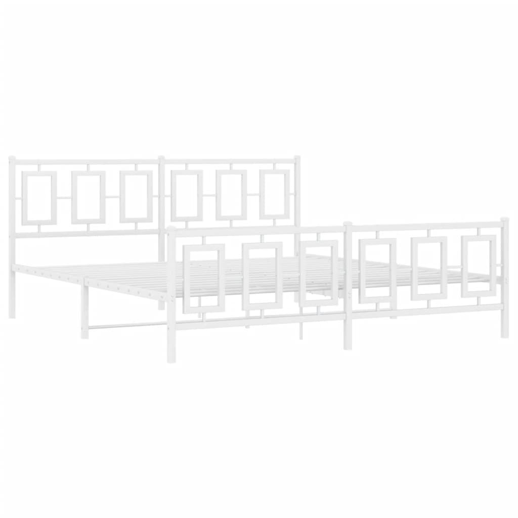 Metalni okvir kreveta uzglavlje i podnožje bijeli 180x200 cm