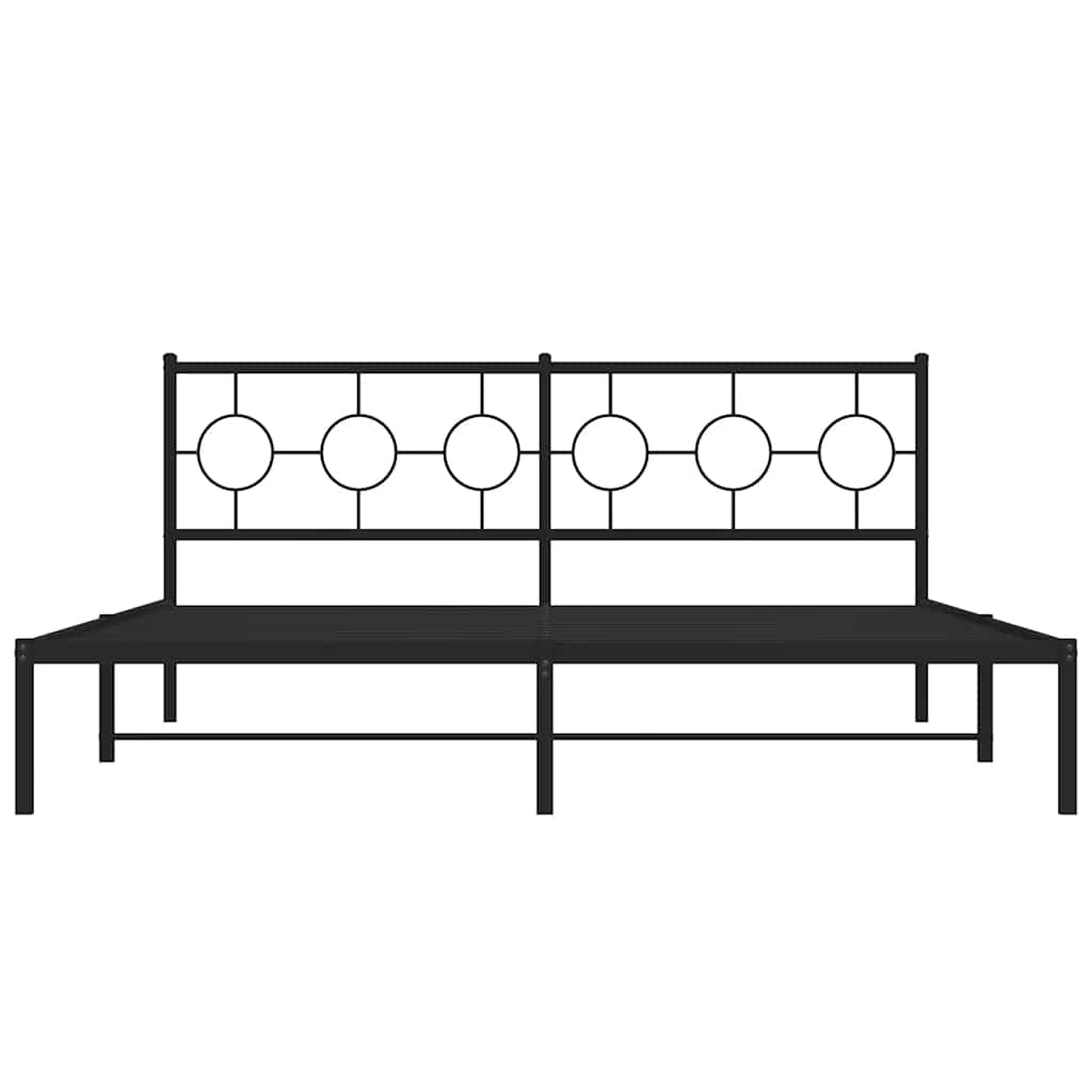 Metalni okvir za krevet s uzglavljem crni 183x213 cm