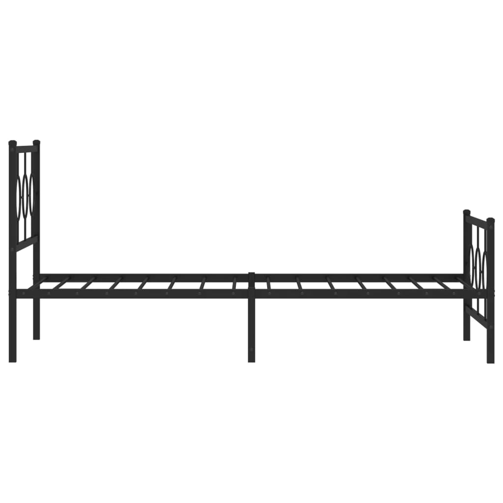 Metalni okvir kreveta uzglavlje i podnožje crni 100x200 cm