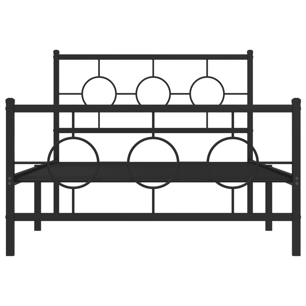 Metalni okvir kreveta uzglavlje i podnožje crni 107x203 cm
