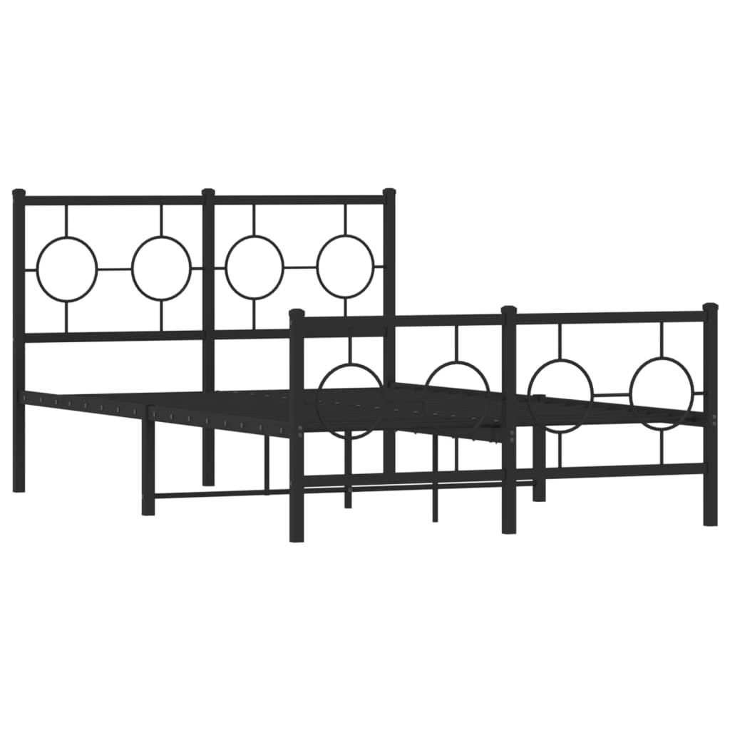 Metalni okvir kreveta uzglavlje i podnožje crni 120x200 cm