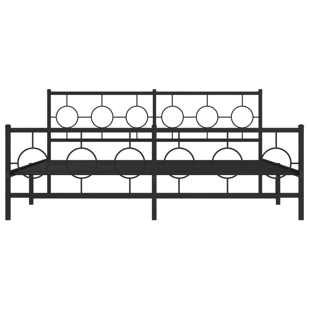Metalni okvir kreveta uzglavlje i podnožje crni 183x213 cm