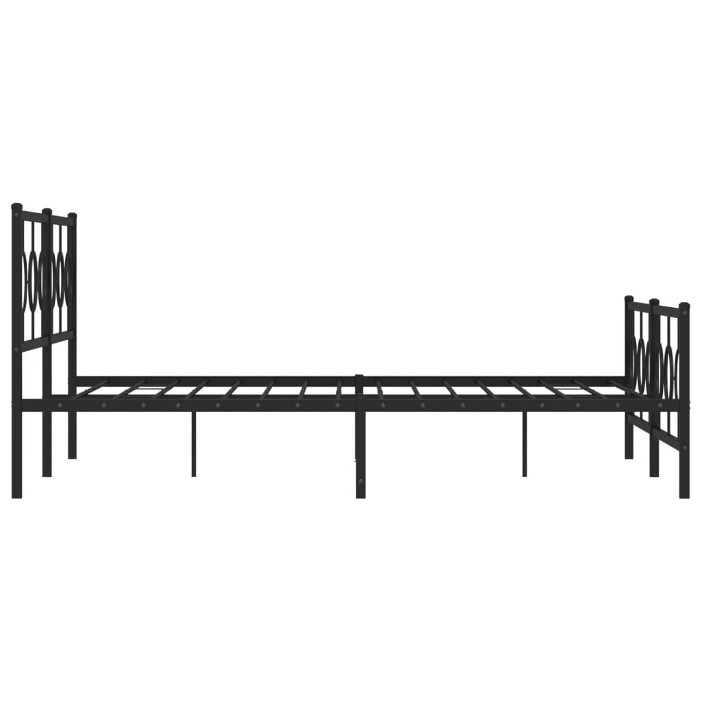 Metalni okvir kreveta uzglavlje i podnožje crni 183x213 cm