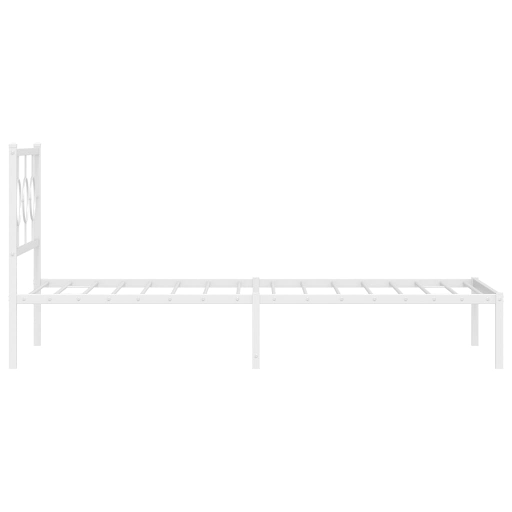 Metalni okvir za krevet s uzglavljem bijeli 100x200 cm