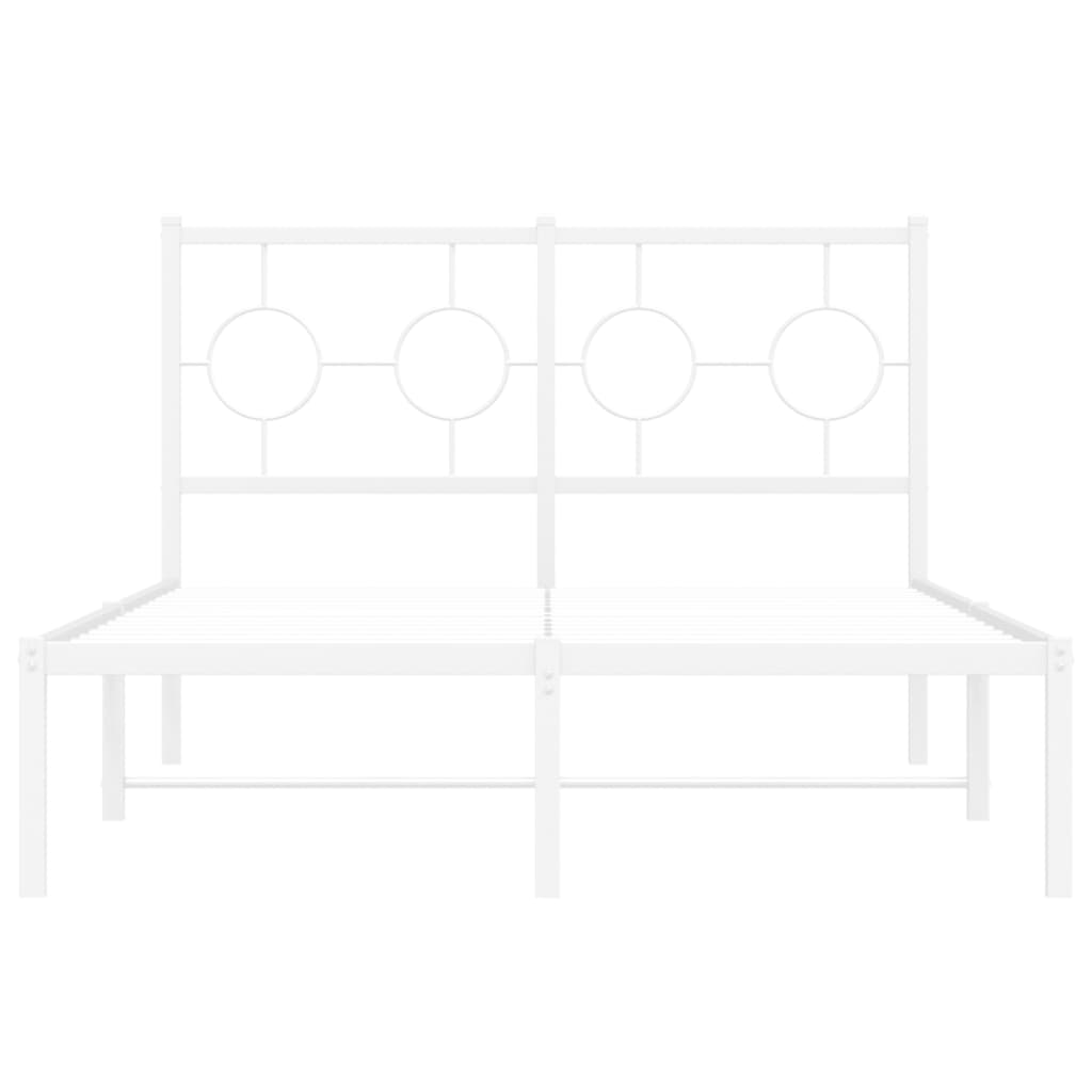 Metalni okvir za krevet s uzglavljem bijeli 120 x 190 cm