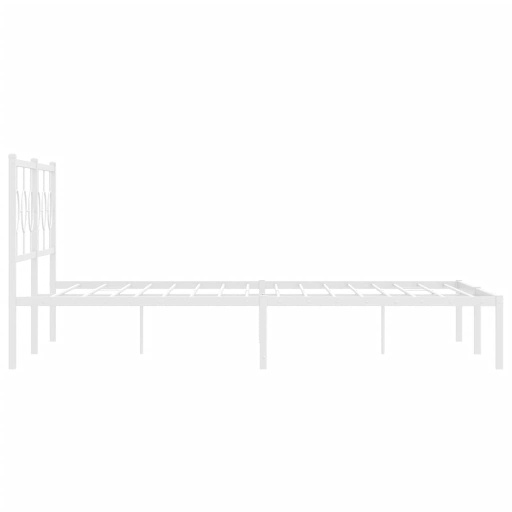 Metalni okvir za krevet s uzglavljem bijeli 183x213 cm