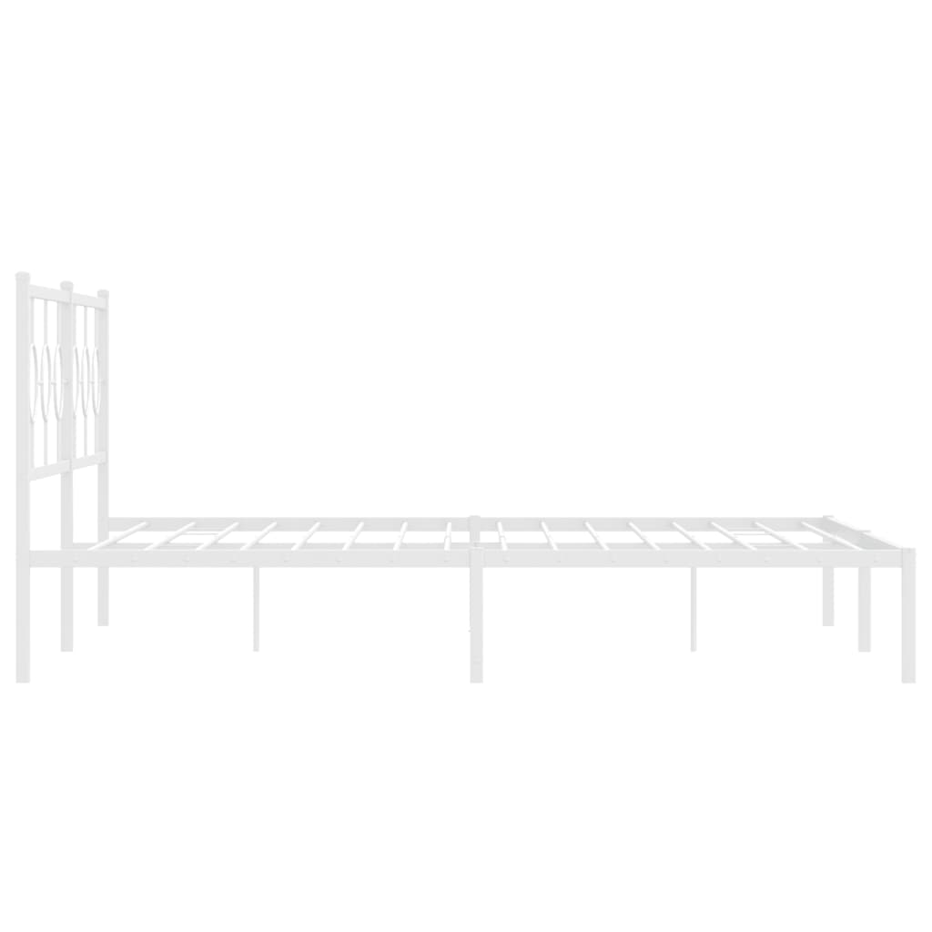 Metalni okvir za krevet s uzglavljem bijeli 200x200 cm