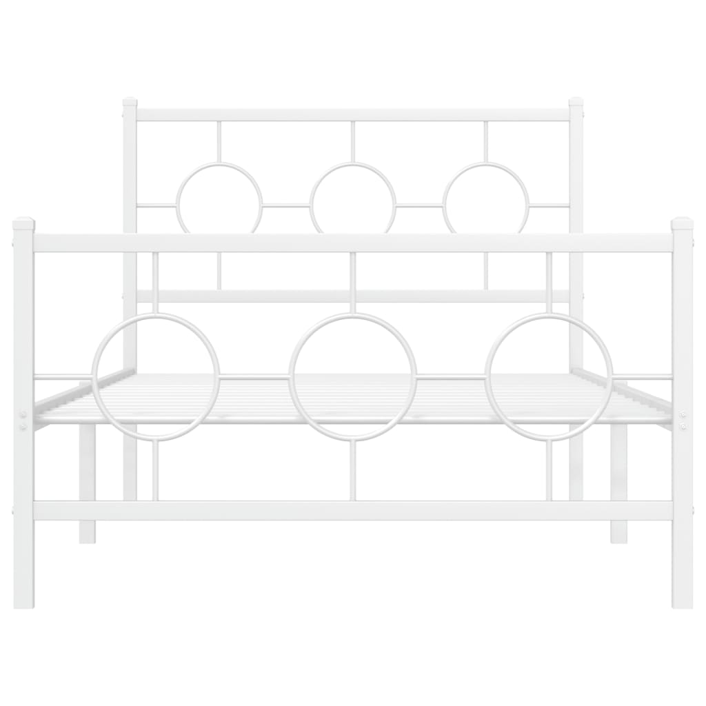 Metalni okvir kreveta uzglavlje i podnožje bijeli 100x200 cm