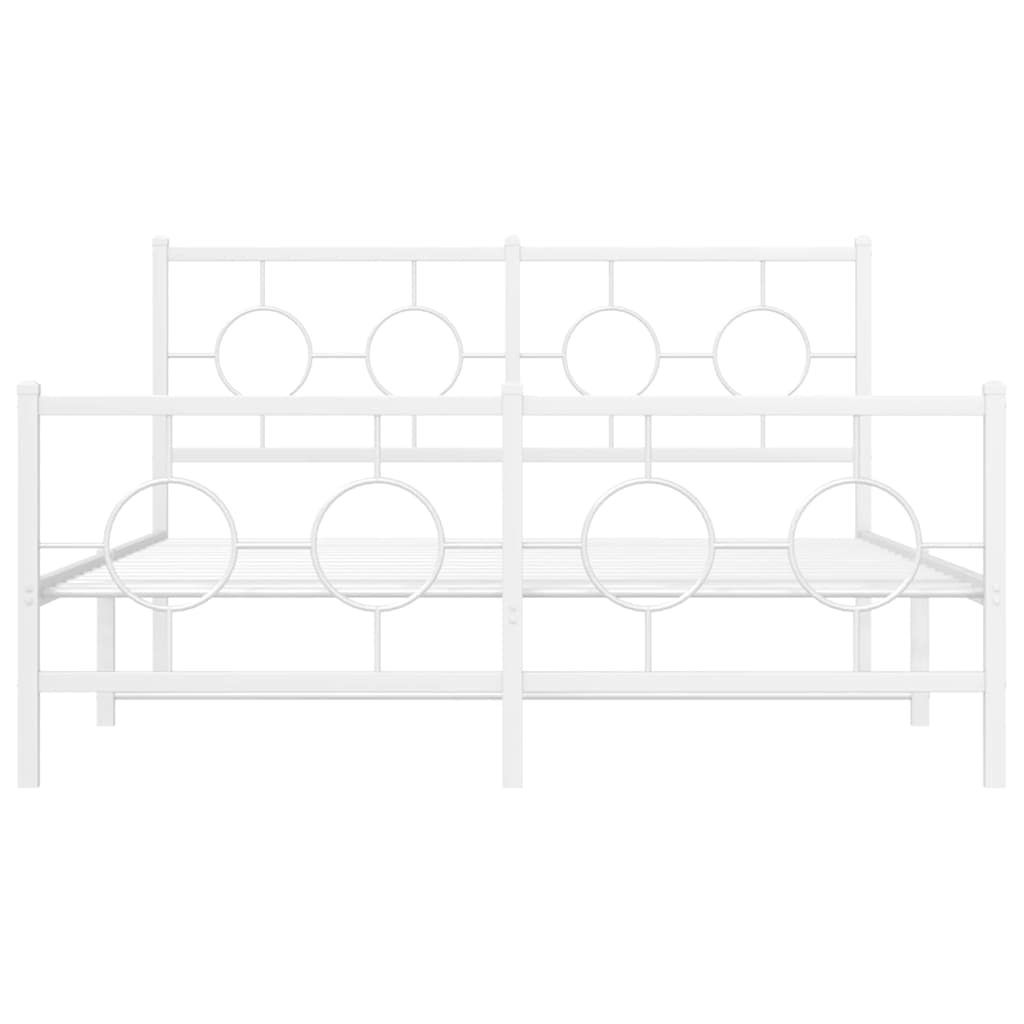 Metalni okvir kreveta uzglavlje i podnožje bijeli 140x200 cm