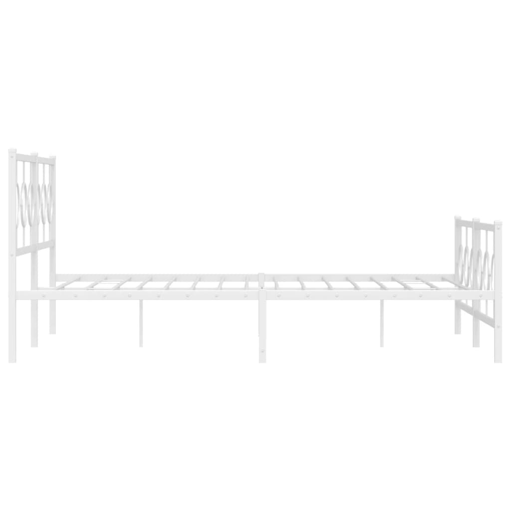 Metalni okvir kreveta uzglavlje i podnožje bijeli 180x200 cm
