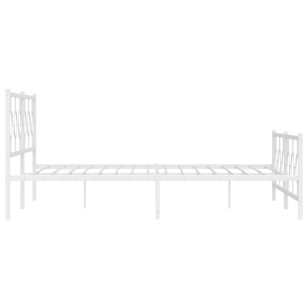 Metalni okvir kreveta uzglavlje i podnožje bijeli 200x200 cm