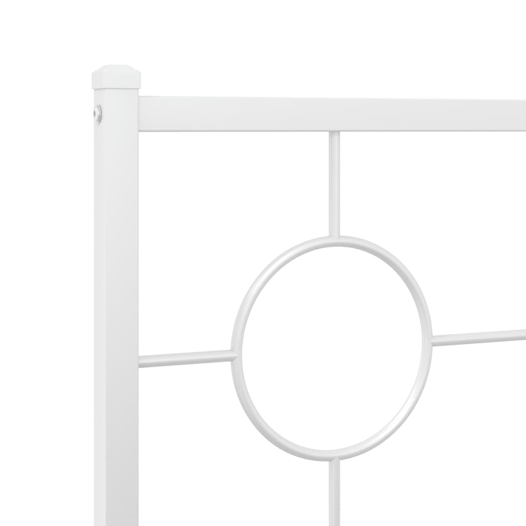 Metalni okvir kreveta uzglavlje i podnožje bijeli 200x200 cm