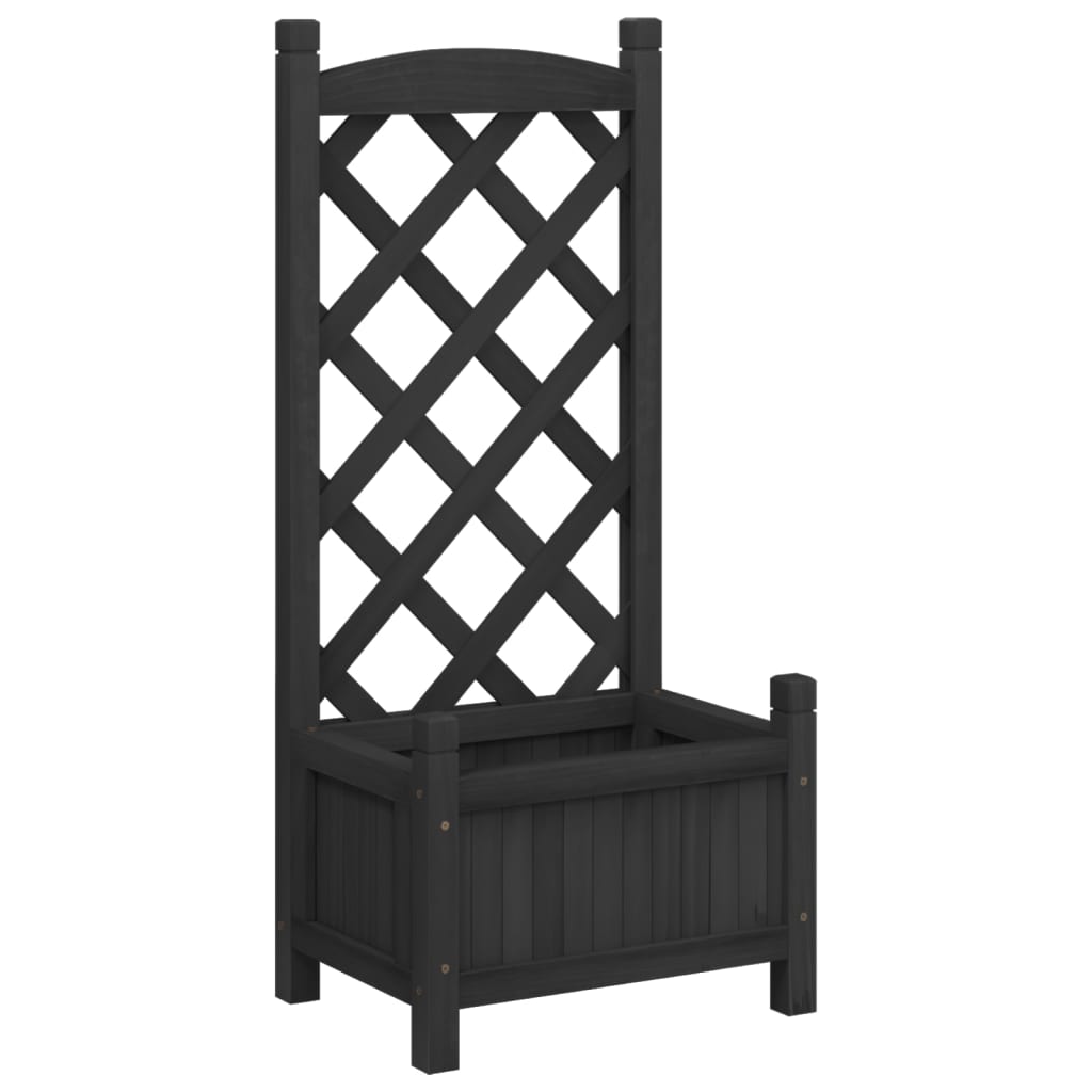 Sadilica s rešetkom crna od masivne jelovine