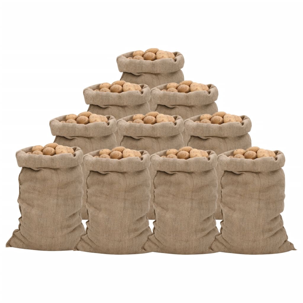Jutene vreće 10 kom 60 x 105 cm 100 % juta 340 g/m²