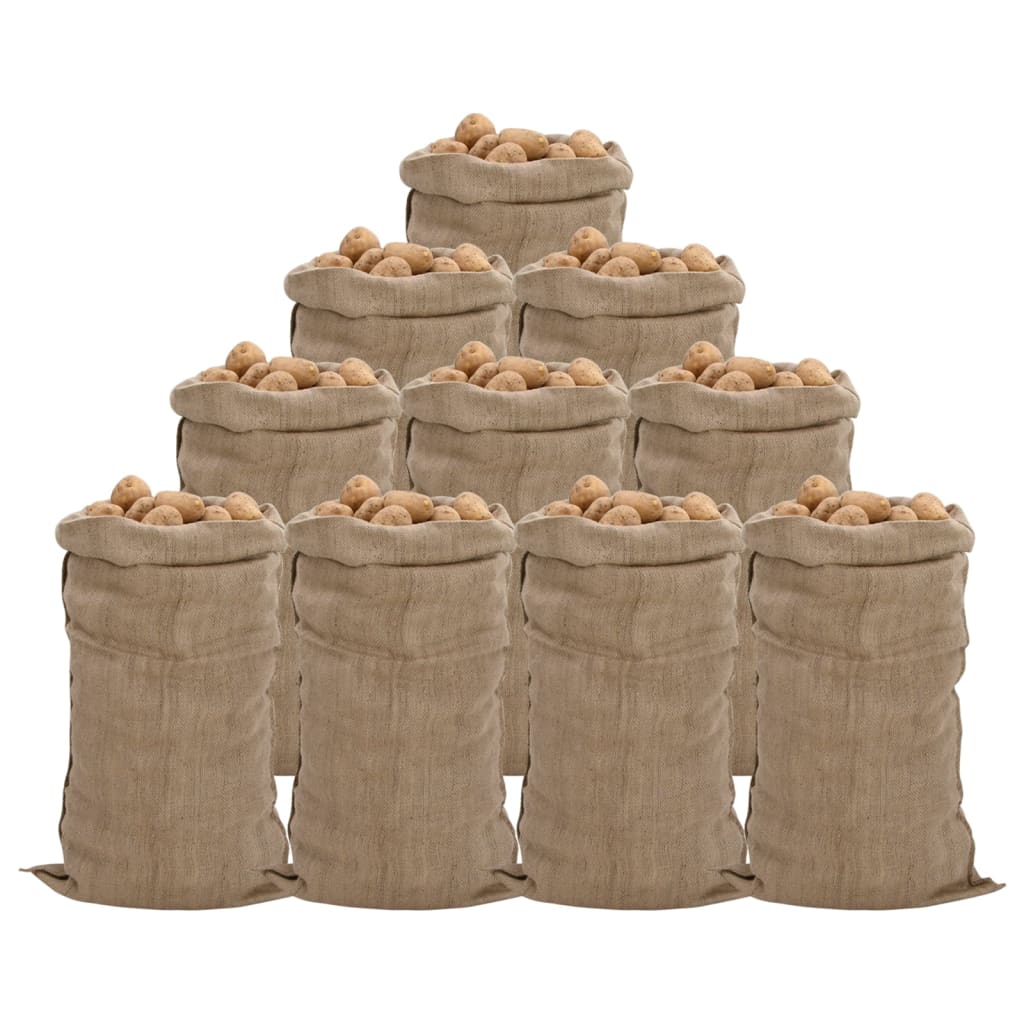 Jutene vreće 10 kom 65 x 135 cm 100% juta 340 g/m²