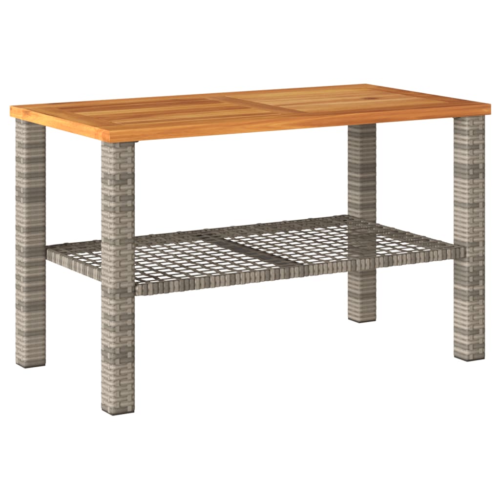 Vrtni stol sivi 70 x 38 x 42 cm od poliratana i drva bagrema