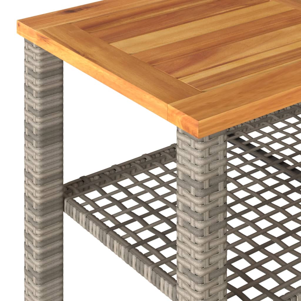 Vrtni stol sivi 70 x 38 x 42 cm od poliratana i drva bagrema