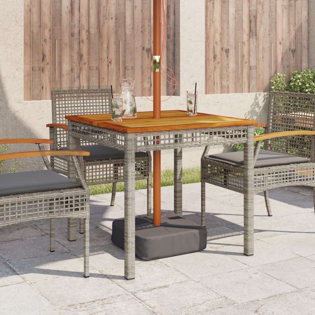 Vrtni stol sivi 80 x 80 x 75 cm od poliratana i bagremovog drva