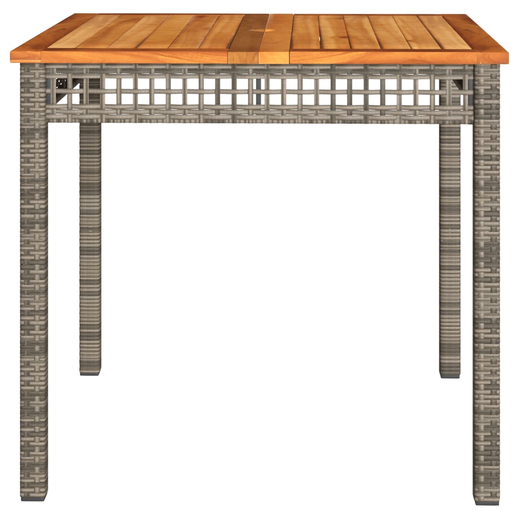 Vrtni stol sivi 80 x 80 x 75 cm od poliratana i bagremovog drva