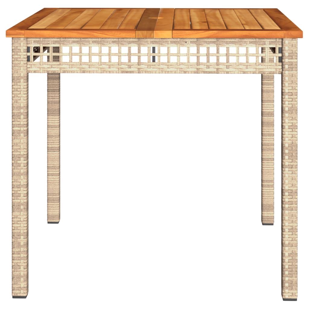Vrtni stol bež 80 x 80 x 75 cm od poliratana i drva bagrema