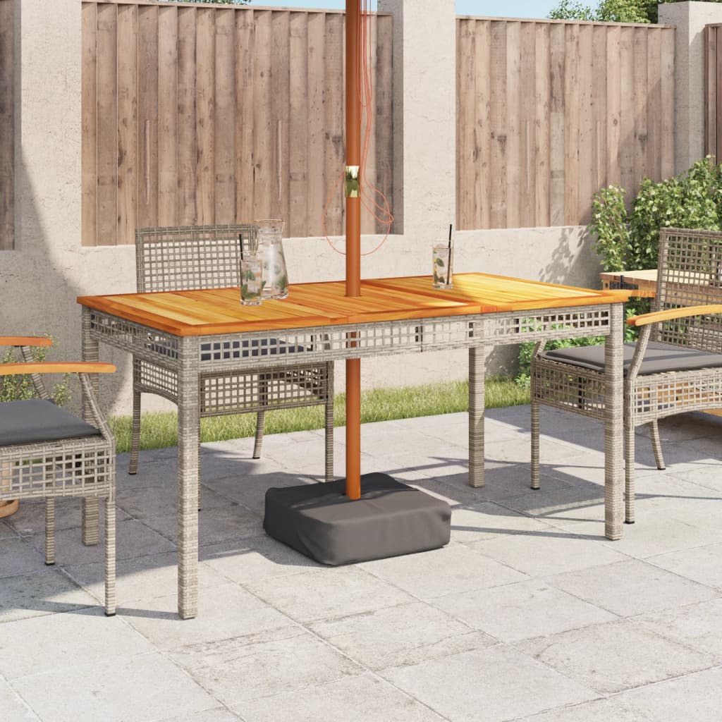 Vrtni stol sivi 140 x 80 x 75 cm od poliratana i drva bagrema