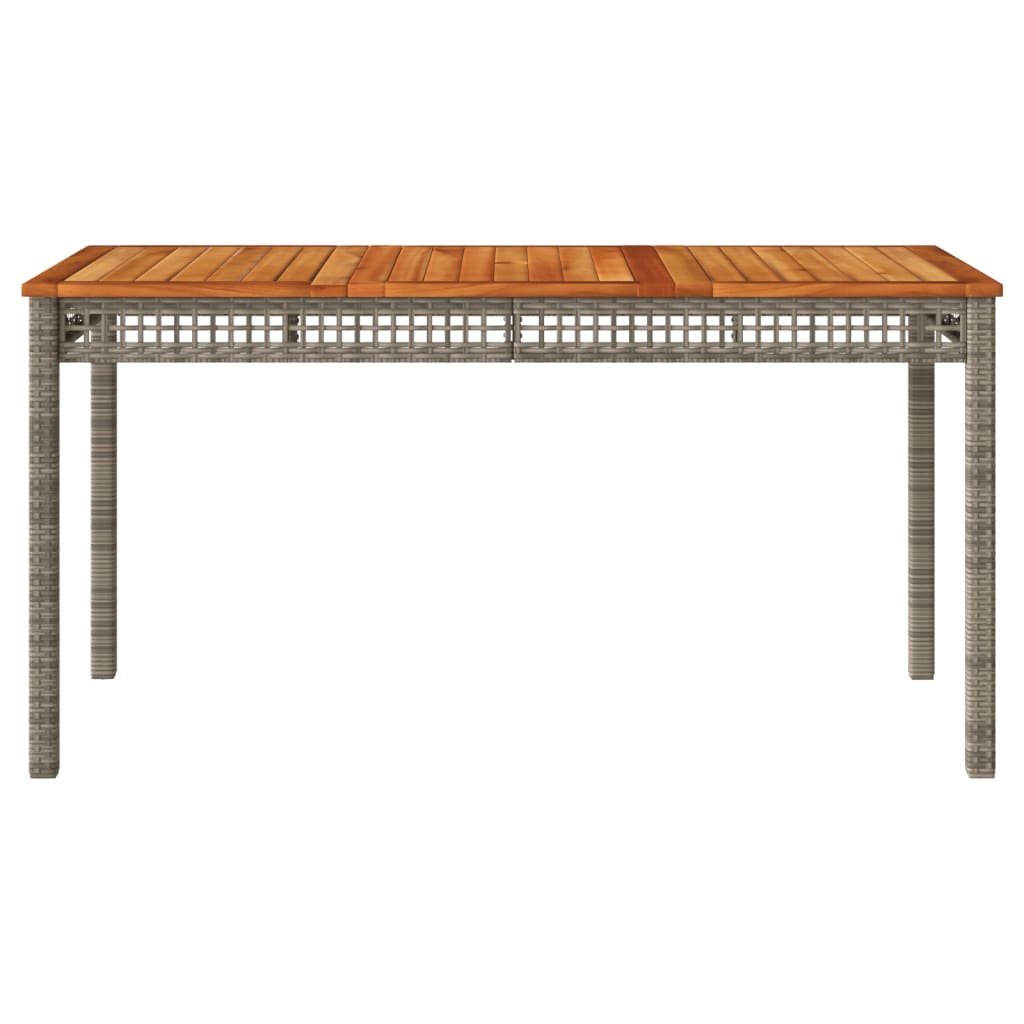 Vrtni stol sivi 140 x 80 x 75 cm od poliratana i drva bagrema