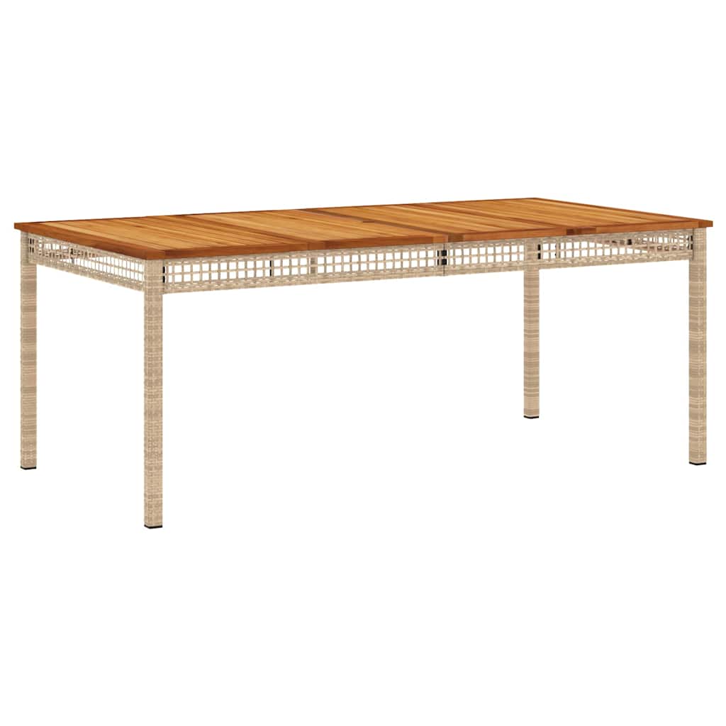 Vrtni stol bež 180 x 90 x 75 cm od poliratana i drva bagrema