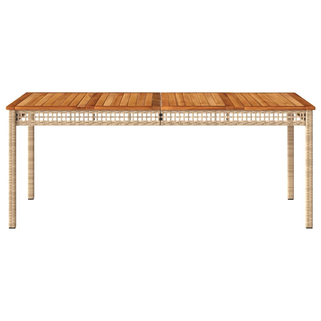 Vrtni stol bež 180 x 90 x 75 cm od poliratana i drva bagrema