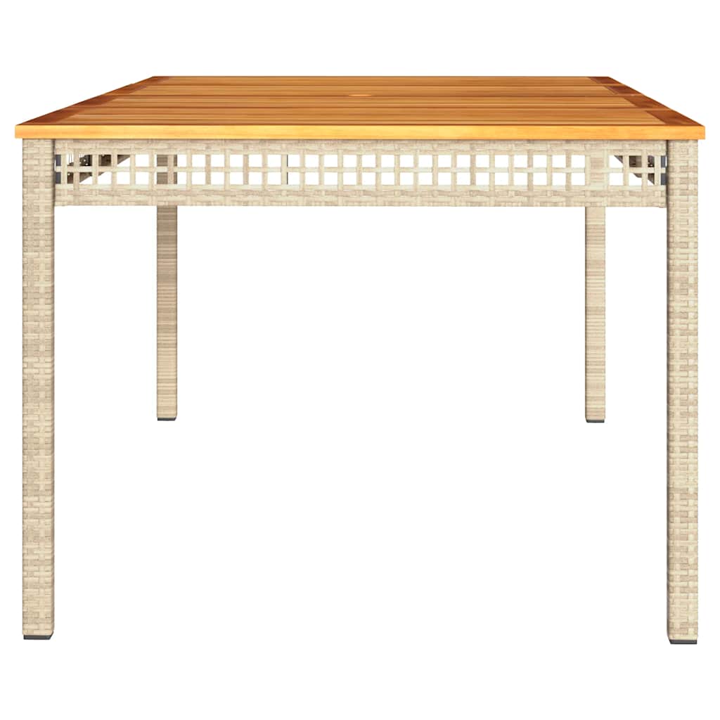 Vrtni stol bež 180 x 90 x 75 cm od poliratana i drva bagrema
