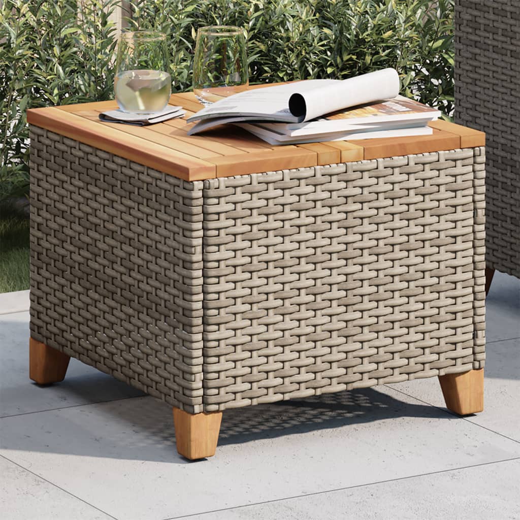 Vrtni stol sivi 45 x 45 x 37 cm od poliratana i bagremovog drva