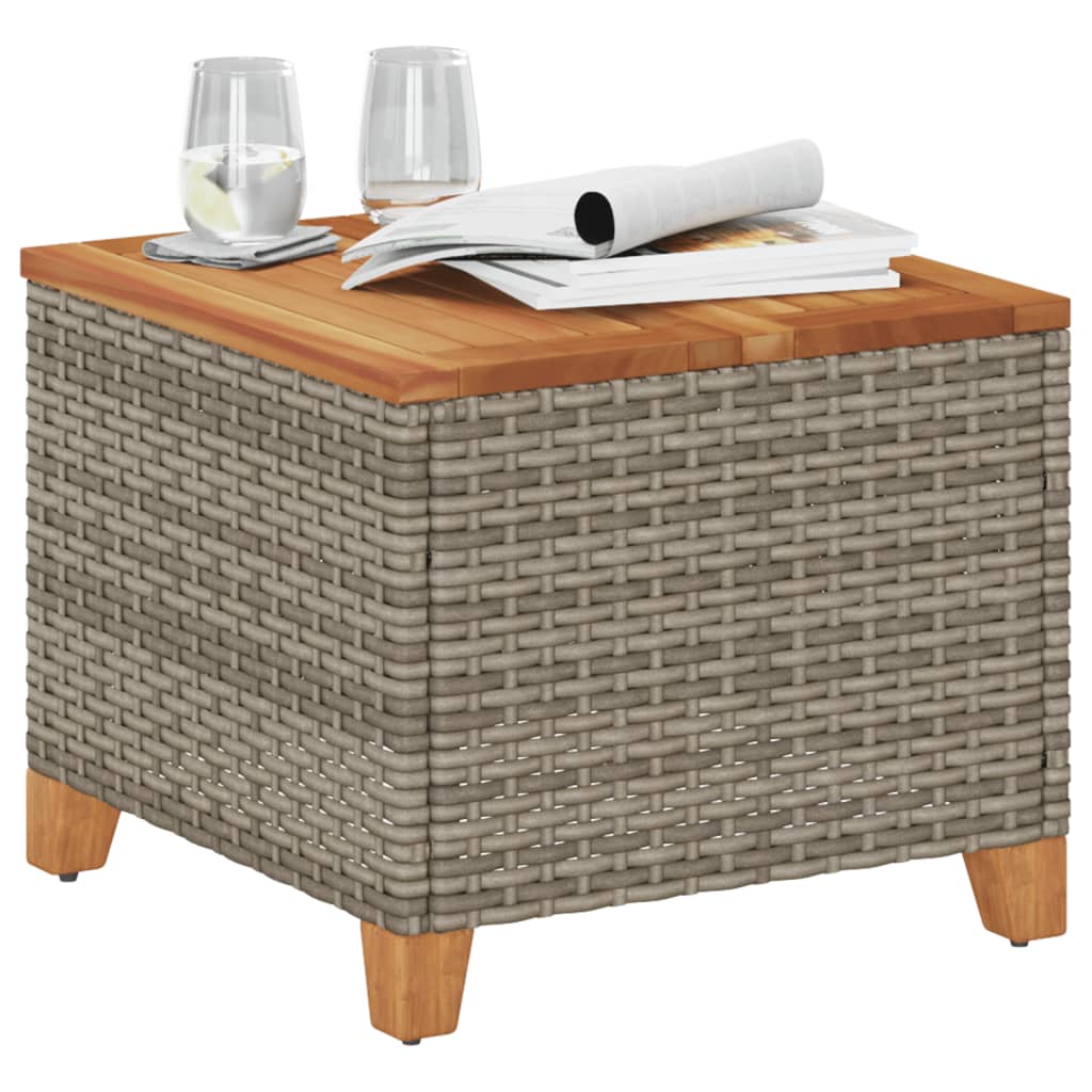 Vrtni stol sivi 45 x 45 x 37 cm od poliratana i bagremovog drva
