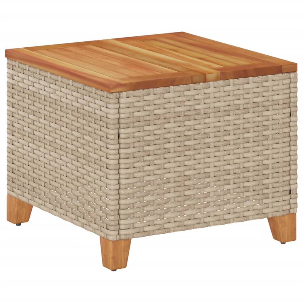 Vrtni stol bež 45 x 45 x 37 cm od poliratana i bagremovog drva